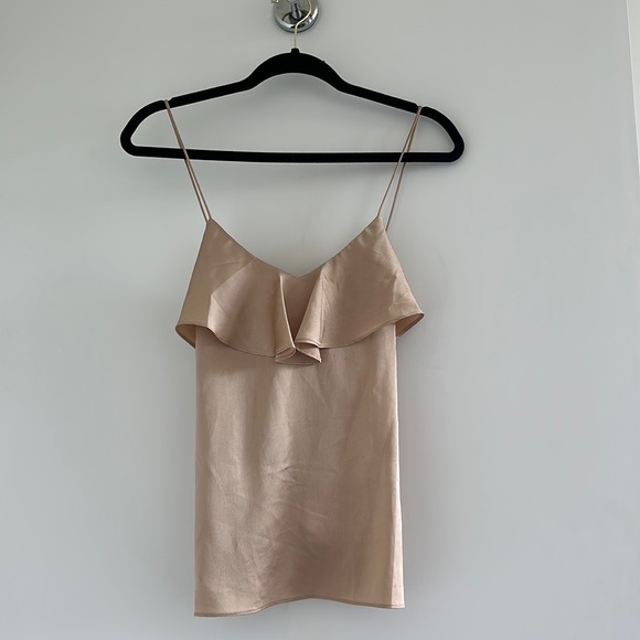 Champagne ruffle tank with criss-cross back from Anthro - Picture 1 of 5